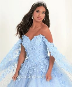 House Of Wu Fiesta Gowns Quinceañera Cape Sleeve Quinceanera Dress By Fiesta Gowns 56454