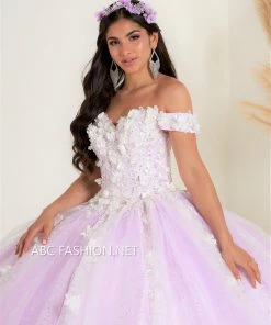 House Of Wu Fiesta Gowns 3D Floral Quinceanera Dress By Fiesta Gowns 56457 Quinceañera