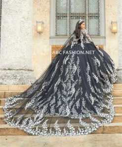 Quinceañera Hooded Cape Quinceanera Dress By House Of Wu 26020C