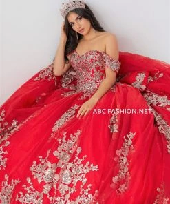 Off Shoulder Quinceanera Dress With Train By House Of Wu 26022T