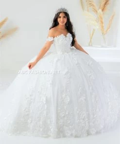 3D Floral Quinceanera Dress By House Of Wu 26024