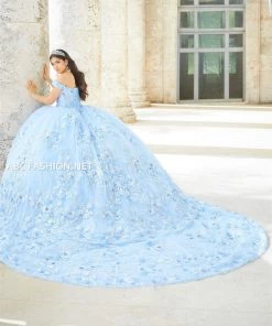 Quinceañera 3D Floral Quinceanera Dress With Train By House Of Wu 26027T