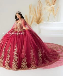 Cape Quinceanera Dress By House Of Wu 26035C