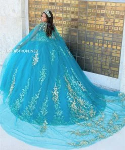 Cape Quinceanera Dress By House Of Wu 26035C