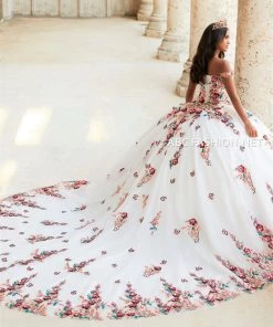 Floral Print Quinceanera Dress By House Of Wu 26039 Quinceañera