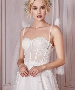 A-line Corset Wedding Gown By Cinderella Divine CD964W
