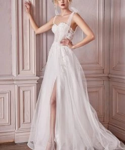 A-line Corset Wedding Gown By Cinderella Divine CD964W