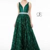 Prom A-Line Glitter Gown With Beaded Waistband By Elizabeth K GL2928
