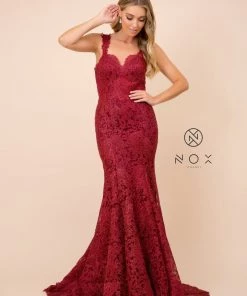 Allover Lace Sleeveless Mermaid Dress By Nox Anabel R216 Prom