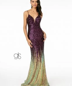 Allover Ombre Sequin Mermaid Gown By Elizabeth K GL2899
