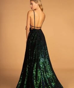 Long Allover Sequin Dress By Elizabeth K GL2581 Prom