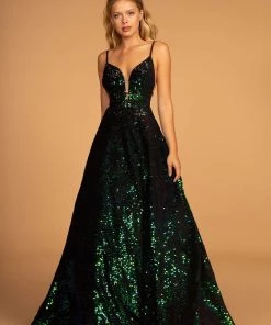 Long Allover Sequin Dress By Elizabeth K GL2581 Prom