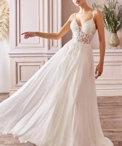 Prom Applique A-line Chiffon Gown By Cinderella Divine TY11