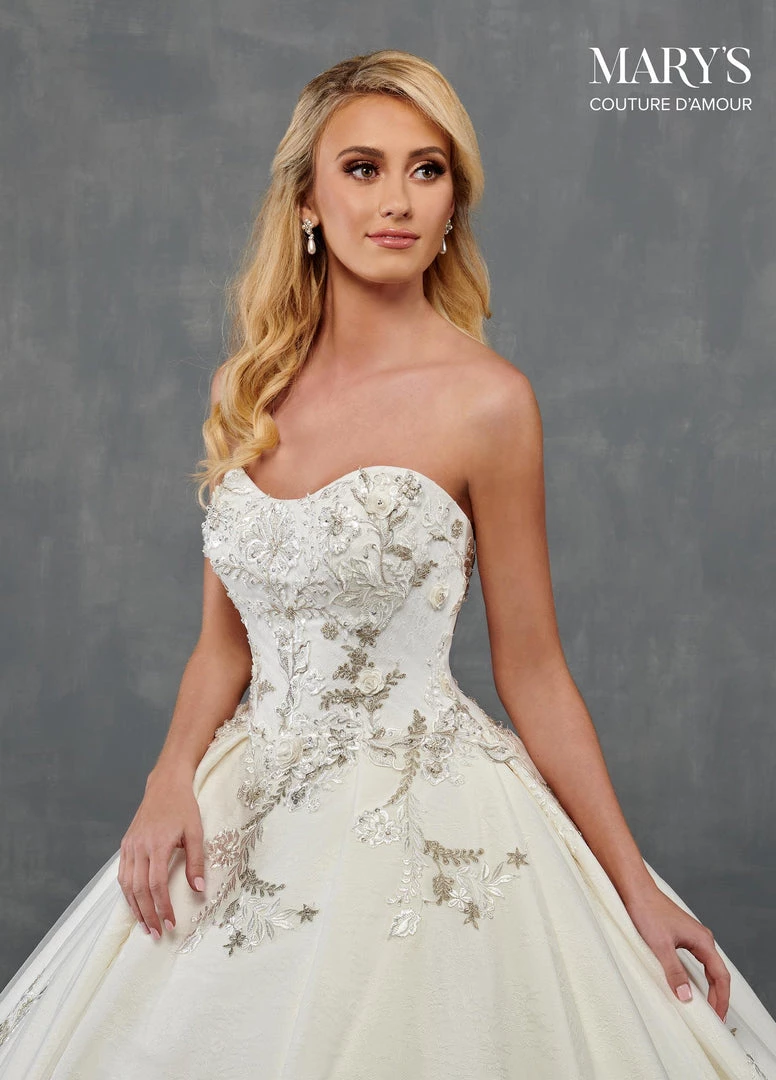 Mary's Bridal Couture Damour Collection Applique A-Line Wedding Dress By Mary's Bridal MB4107 Wedding Dresses 6 Mary's Bridal Couture Damour Collection Applique A-Line Wedding Dress By Mary's Bridal MB4107 Wedding Dresses