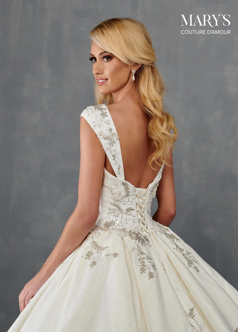Mary's Bridal Couture Damour Collection Applique A-Line Wedding Dress By Mary's Bridal MB4107 Wedding Dresses 7 Mary's Bridal Couture Damour Collection Applique A-Line Wedding Dress By Mary's Bridal MB4107 Wedding Dresses