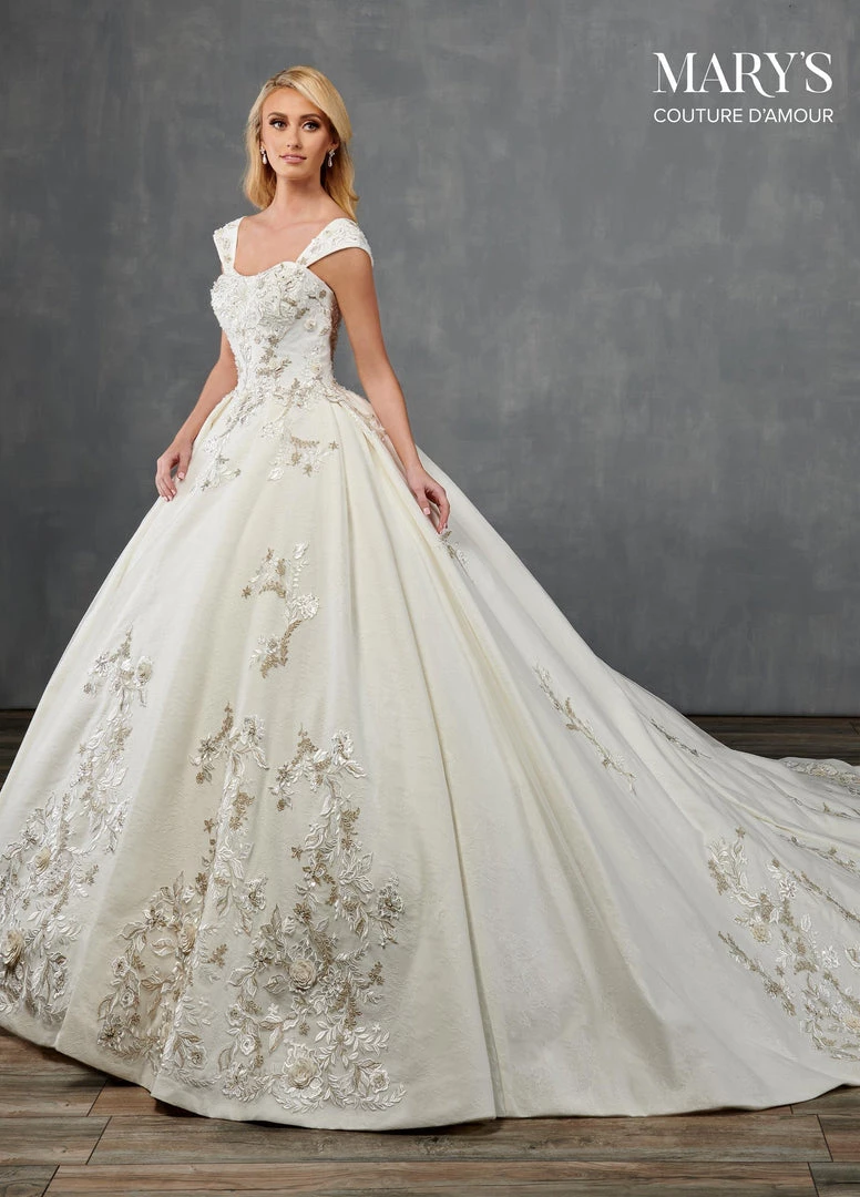 Mary's Bridal Couture Damour Collection Applique A-Line Wedding Dress By Mary's Bridal MB4107 Wedding Dresses 4 Mary's Bridal Couture Damour Collection Applique A-Line Wedding Dress By Mary's Bridal MB4107 Wedding Dresses