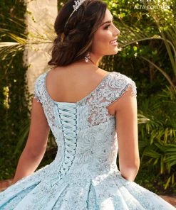 Mary's Bridal Quinceañera Applique Cap Sleeve Quinceanera Dress By Alta Couture MQ3055