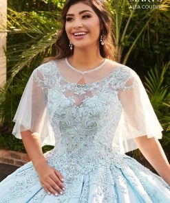 Mary's Bridal Quinceañera Applique Cap Sleeve Quinceanera Dress By Alta Couture MQ3055
