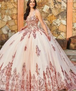 Mary's Bridal Applique Cape Quinceanera Dress By Alta Couture MQ3089