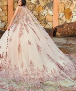 Mary's Bridal Applique Cape Quinceanera Dress By Alta Couture MQ3089