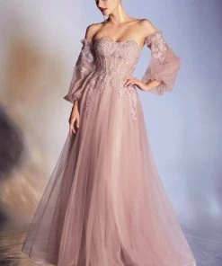 Applique Corset Gown By Cinderella Divine CD948