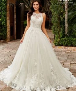 Mary's Bridal Couture Damour Collection Applique Halter Bridal Gown By Mary's Bridal MB4110