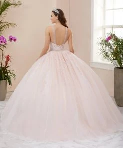 House Of Wu Fiesta Gowns Applique Halter Quinceanera Dress By Fiesta Gowns 56405