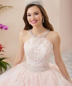 House Of Wu Fiesta Gowns Applique Halter Quinceanera Dress By Fiesta Gowns 56405