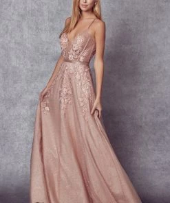 Applique Long A-line Glitter Dress By Juliet 228 Prom 17 Applique Long A-line Glitter Dress By Juliet 228 Prom