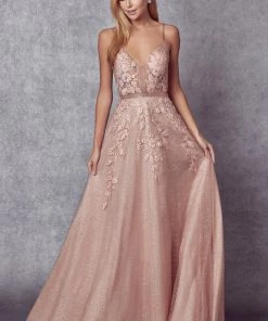 Applique Long A-line Glitter Dress By Juliet 228 Prom 16 Applique Long A-line Glitter Dress By Juliet 228 Prom