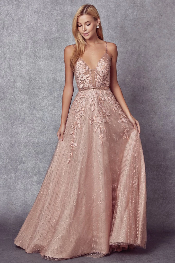 Applique Long A-line Glitter Dress By Juliet 228 Prom 7 Applique Long A-line Glitter Dress By Juliet 228 Prom