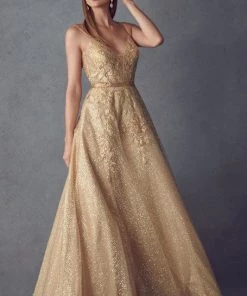 Applique Long A-line Glitter Dress By Juliet 228 Prom 21 Applique Long A-line Glitter Dress By Juliet 228 Prom