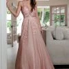 Applique Long A-line Glitter Dress By Juliet 228 Prom