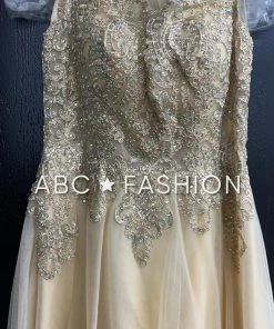 Applique Long Off Shoulder Dress By Cinderella Divine CD0138