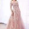 Prom Applique Long Off Shoulder Dress By Cinderella Divine C20 1 Prom Applique Long Off Shoulder Dress By Cinderella Divine C20