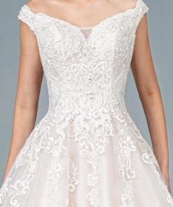 Applique Long Off Shoulder Wedding Dress By Elizabeth K GL1800 9 Applique Long Off Shoulder Wedding Dress By Elizabeth K GL1800