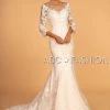 Applique Long-Sleeved Mermaid Wedding Dress By Elizabeth K GL2592