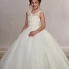 Mary's Bridal Angels Collection Girls Long Sleeveless Lace Bodice Dress By Mary's Bridal MB9050 2 Mary's Bridal Angels Collection Girls Long Sleeveless Lace Bodice Dress By Mary's Bridal MB9050