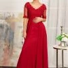 Prom Applique Mid-Sleeve Chiffon Gown By Elizabeth K GL1982