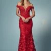 Applique Off Shoulder Mermaid Gown By Nox Anabel C439 Prom