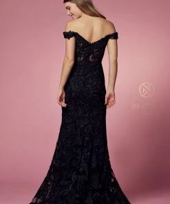 Applique Off Shoulder Mermaid Gown By Nox Anabel C439 Prom