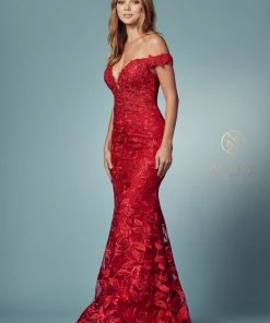 Applique Off Shoulder Mermaid Gown By Nox Anabel C439 Prom