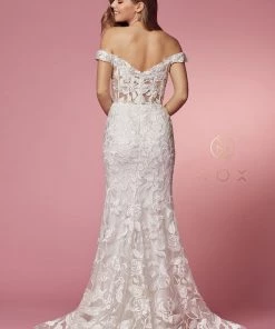 Applique Off Shoulder Mermaid Gown By Nox Anabel C439 Prom