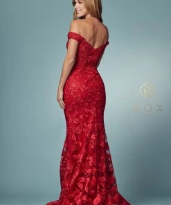 Applique Off Shoulder Mermaid Gown By Nox Anabel C439 Prom