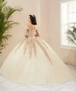 House Of Wu Fiesta Gowns Applique Off Shoulder Quinceanera Dress By Fiesta Gowns 56400