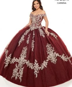 Applique Off Shoulder Quinceanera Dress By Mary's Bridal MQ1071 Quinceañera