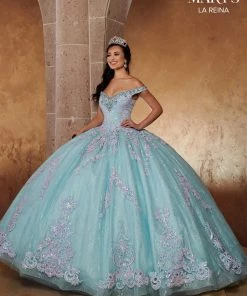 Applique Off Shoulder Quinceanera Dress By Mary's Bridal MQ2119