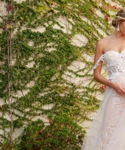 Applique Off Shoulder Tulle Gown By Nox Anabel E441