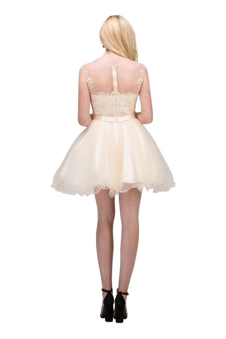 Applique Short Cap Sleeve Dress With Ruffled Skirt By Star Box 17306 Prom 4 Applique Short Cap Sleeve Dress With Ruffled Skirt By Star Box 17306 Prom