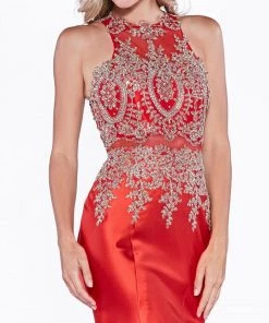 Applique Sleeveless Mermaid Dress By Cinderella Divine 8934 19 Applique Sleeveless Mermaid Dress By Cinderella Divine 8934